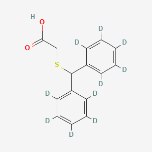 molecular formula C15H14O2S B565446 2-[(Diphenylmethyl)thio]acetic Acid-d10 CAS No. 1216659-66-3