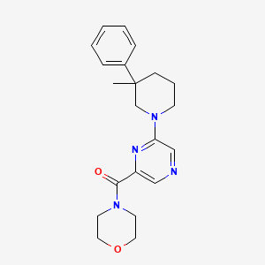 molecular formula C21H26N4O2 B5654464 4-{[6-(3-methyl-3-phenylpiperidin-1-yl)pyrazin-2-yl]carbonyl}morpholine 