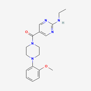molecular formula C18H23N5O2 B5654471 N-ethyl-5-{[4-(2-methoxyphenyl)-1-piperazinyl]carbonyl}-2-pyrimidinamine 