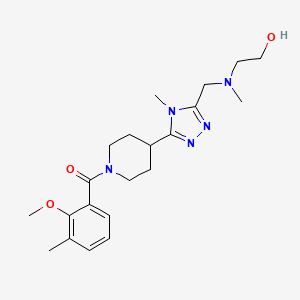 molecular formula C21H31N5O3 B5654479 2-[({5-[1-(2-methoxy-3-methylbenzoyl)piperidin-4-yl]-4-methyl-4H-1,2,4-triazol-3-yl}methyl)(methyl)amino]ethanol 