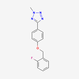 molecular formula C15H13FN4O B5654541 5-{4-[(2-fluorobenzyl)oxy]phenyl}-2-methyl-2H-tetrazole 