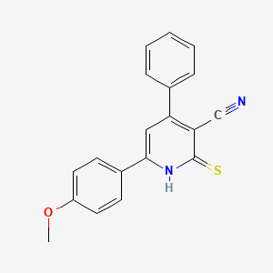 molecular formula C19H14N2OS B5654565 2-mercapto-6-(4-methoxyphenyl)-4-phenylnicotinonitrile 