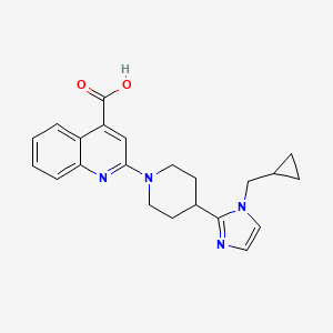 molecular formula C22H24N4O2 B5654581 2-{4-[1-(cyclopropylmethyl)-1H-imidazol-2-yl]piperidin-1-yl}quinoline-4-carboxylic acid 