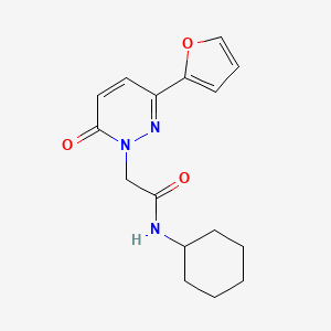 molecular formula C16H19N3O3 B5654588 N-cyclohexyl-2-[3-(2-furyl)-6-oxo-1(6H)-pyridazinyl]acetamide 