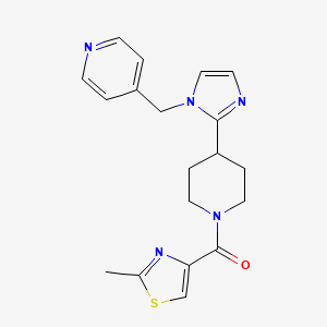 molecular formula C19H21N5OS B5654602 4-[(2-{1-[(2-methyl-1,3-thiazol-4-yl)carbonyl]-4-piperidinyl}-1H-imidazol-1-yl)methyl]pyridine 