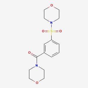 molecular formula C15H20N2O5S B5654622 4-{[3-(4-morpholinylcarbonyl)phenyl]sulfonyl}morpholine 
