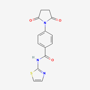 molecular formula C14H11N3O3S B5654626 4-(2,5-dioxo-1-pyrrolidinyl)-N-1,3-thiazol-2-ylbenzamide 