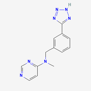 molecular formula C13H13N7 B5654653 N-methyl-N-[3-(1H-tetrazol-5-yl)benzyl]pyrimidin-4-amine 