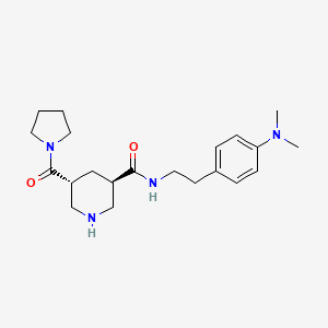 molecular formula C21H32N4O2 B5654673 (3R*,5R*)-N-{2-[4-(dimethylamino)phenyl]ethyl}-5-(pyrrolidin-1-ylcarbonyl)piperidine-3-carboxamide 