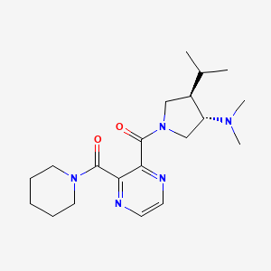 molecular formula C20H31N5O2 B5654701 (3S*,4R*)-4-isopropyl-N,N-dimethyl-1-{[3-(1-piperidinylcarbonyl)-2-pyrazinyl]carbonyl}-3-pyrrolidinamine 