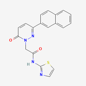 molecular formula C19H14N4O2S B5654710 2-[3-(2-naphthyl)-6-oxo-1(6H)-pyridazinyl]-N-1,3-thiazol-2-ylacetamide 