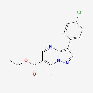 molecular formula C16H14ClN3O2 B5654716 ethyl 3-(4-chlorophenyl)-7-methylpyrazolo[1,5-a]pyrimidine-6-carboxylate CAS No. 173678-19-8