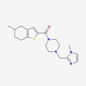molecular formula C19H26N4OS B5654740 1-[(1-methyl-1H-imidazol-2-yl)methyl]-4-[(5-methyl-4,5,6,7-tetrahydro-1-benzothien-2-yl)carbonyl]piperazine 
