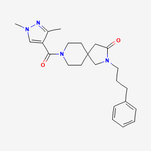 molecular formula C23H30N4O2 B5654753 8-[(1,3-dimethyl-1H-pyrazol-4-yl)carbonyl]-2-(3-phenylpropyl)-2,8-diazaspiro[4.5]decan-3-one 