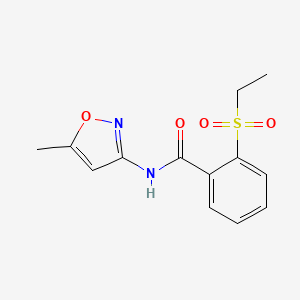 molecular formula C13H14N2O4S B5654771 2-(ethylsulfonyl)-N-(5-methyl-3-isoxazolyl)benzamide 