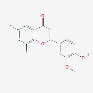 molecular formula C18H16O4 B5654774 2-(4-hydroxy-3-methoxyphenyl)-6,8-dimethyl-4H-chromen-4-one 