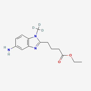 molecular formula C14H19N3O2 B565480 1-甲基-5-氨基-1H-苯并咪唑-2-丁酸乙酯-d3 CAS No. 1246819-70-4