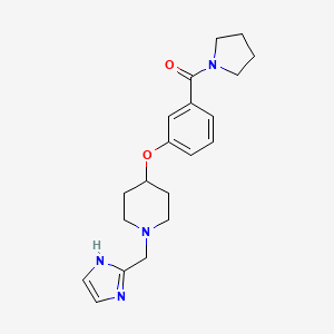 molecular formula C20H26N4O2 B5654806 1-(1H-imidazol-2-ylmethyl)-4-[3-(1-pyrrolidinylcarbonyl)phenoxy]piperidine 