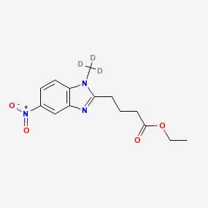 molecular formula C14H17N3O4 B565481 1-Methyl-5-nitro-1H-benzimidazole-2-butanoic Acid Ethyl Ester-d3 CAS No. 1286893-94-4