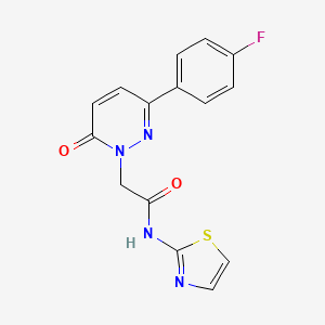 molecular formula C15H11FN4O2S B5654816 2-[3-(4-fluorophenyl)-6-oxo-1(6H)-pyridazinyl]-N-1,3-thiazol-2-ylacetamide 