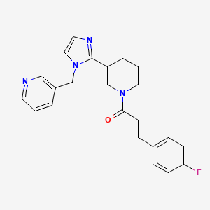 molecular formula C23H25FN4O B5654840 3-[(2-{1-[3-(4-fluorophenyl)propanoyl]piperidin-3-yl}-1H-imidazol-1-yl)methyl]pyridine 