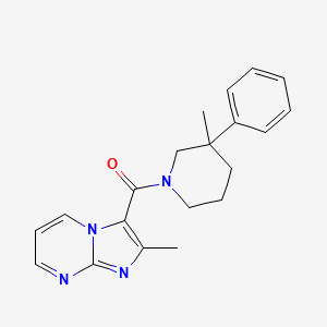 molecular formula C20H22N4O B5654854 2-methyl-3-[(3-methyl-3-phenylpiperidin-1-yl)carbonyl]imidazo[1,2-a]pyrimidine 