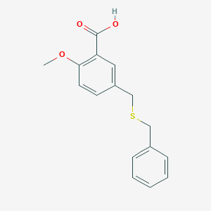 molecular formula C16H16O3S B5654856 5-[(benzylthio)methyl]-2-methoxybenzoic acid 