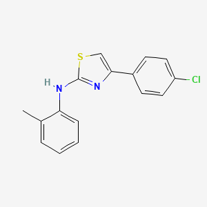molecular formula C16H13ClN2S B5654867 4-(4-chlorophenyl)-N-(2-methylphenyl)-1,3-thiazol-2-amine 