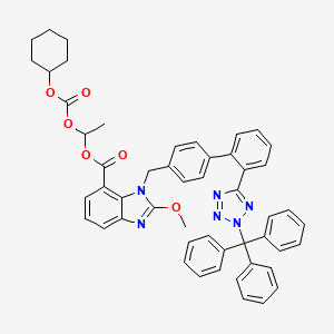 molecular formula C51H46N6O6 B565490 1-环己氧基羰氧基乙基 2-甲氧基-3-[[4-[2-(2-三苯甲基四唑-5-基)苯基]苯基]甲基]苯并咪唑-4-羧酸酯 CAS No. 1797867-82-3