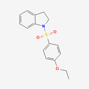 molecular formula C16H17NO3S B5654901 1-[(4-ethoxyphenyl)sulfonyl]indoline 