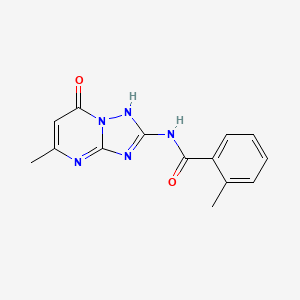 molecular formula C14H13N5O2 B5654912 N-(7-hydroxy-5-methyl[1,2,4]triazolo[1,5-a]pyrimidin-2-yl)-2-methylbenzamide 