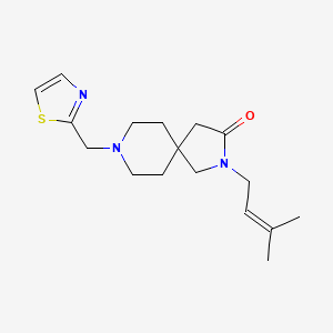 molecular formula C17H25N3OS B5654926 2-(3-methyl-2-buten-1-yl)-8-(1,3-thiazol-2-ylmethyl)-2,8-diazaspiro[4.5]decan-3-one 