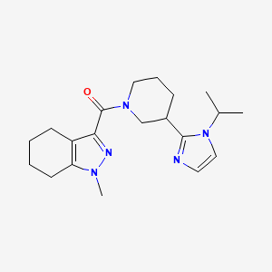 molecular formula C20H29N5O B5654930 3-{[3-(1-isopropyl-1H-imidazol-2-yl)-1-piperidinyl]carbonyl}-1-methyl-4,5,6,7-tetrahydro-1H-indazole 