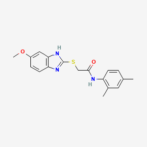 molecular formula C18H19N3O2S B5654935 N-(2,4-dimethylphenyl)-2-[(5-methoxy-1H-benzimidazol-2-yl)thio]acetamide 