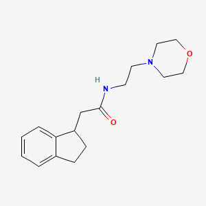molecular formula C17H24N2O2 B5654943 2-(2,3-dihydro-1H-inden-1-yl)-N-[2-(4-morpholinyl)ethyl]acetamide 