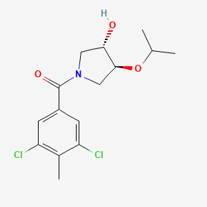 molecular formula C15H19Cl2NO3 B5654986 (3S*,4S*)-1-(3,5-dichloro-4-methylbenzoyl)-4-isopropoxy-3-pyrrolidinol 