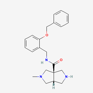 molecular formula C22H27N3O2 B5654993 rel-(3aR,6aR)-N-[2-(benzyloxy)benzyl]-2-methylhexahydropyrrolo[3,4-c]pyrrole-3a(1H)-carboxamide dihydrochloride 