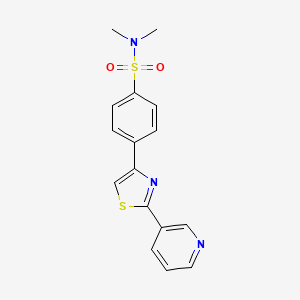 molecular formula C16H15N3O2S2 B5655002 N,N-dimethyl-4-[2-(3-pyridinyl)-1,3-thiazol-4-yl]benzenesulfonamide 