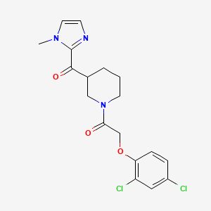 molecular formula C18H19Cl2N3O3 B5655009 {1-[(2,4-dichlorophenoxy)acetyl]-3-piperidinyl}(1-methyl-1H-imidazol-2-yl)methanone 