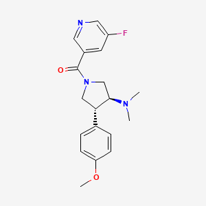 molecular formula C19H22FN3O2 B5655023 (3S*,4R*)-1-[(5-fluoro-3-pyridinyl)carbonyl]-4-(4-methoxyphenyl)-N,N-dimethyl-3-pyrrolidinamine 