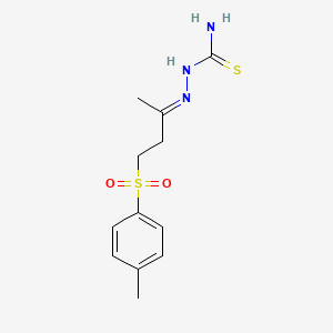 molecular formula C12H17N3O2S2 B5655036 4-[(4-methylphenyl)sulfonyl]-2-butanone thiosemicarbazone 
