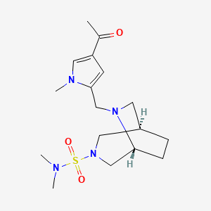 molecular formula C17H28N4O3S B5655044 (1R*,5R*)-6-[(4-acetyl-1-methyl-1H-pyrrol-2-yl)methyl]-N,N-dimethyl-3,6-diazabicyclo[3.2.2]nonane-3-sulfonamide 