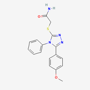 molecular formula C17H16N4O2S B5655060 2-{[5-(4-methoxyphenyl)-4-phenyl-4H-1,2,4-triazol-3-yl]thio}acetamide 