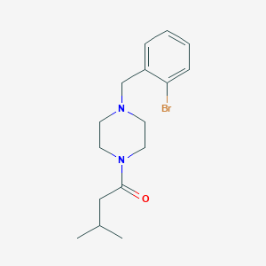 molecular formula C16H23BrN2O B5655089 1-(2-bromobenzyl)-4-(3-methylbutanoyl)piperazine 