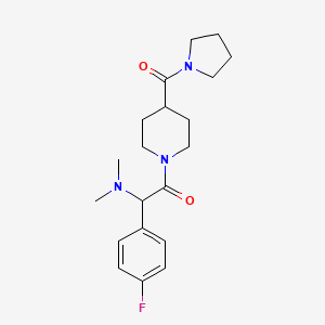 molecular formula C20H28FN3O2 B5655106 1-(4-fluorophenyl)-N,N-dimethyl-2-oxo-2-[4-(1-pyrrolidinylcarbonyl)-1-piperidinyl]ethanamine 