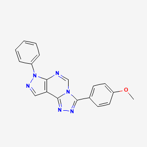 molecular formula C19H14N6O B5655113 3-(4-methoxyphenyl)-7-phenyl-7H-pyrazolo[4,3-e][1,2,4]triazolo[4,3-c]pyrimidine 