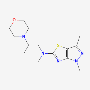 molecular formula C14H23N5OS B5655116 N,1,3-trimethyl-N-(2-morpholin-4-ylpropyl)-1H-pyrazolo[3,4-d][1,3]thiazol-5-amine 