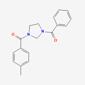 molecular formula C18H18N2O2 B5655122 1-benzoyl-3-(4-methylbenzoyl)imidazolidine 