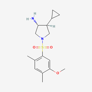 molecular formula C16H24N2O3S B5655172 (3R*,4S*)-4-cyclopropyl-1-[(5-methoxy-2,4-dimethylphenyl)sulfonyl]-3-pyrrolidinamine 