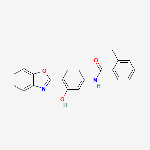 molecular formula C21H16N2O3 B5655196 N-[4-(1,3-benzoxazol-2-yl)-3-hydroxyphenyl]-2-methylbenzamide 